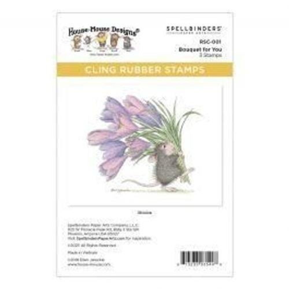 Spellbinders House-Mouse Designs Bouquet For You Cling Rubber Stamps RSC-001 NEW